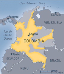 Colombie : zone sous l'influence des FARC