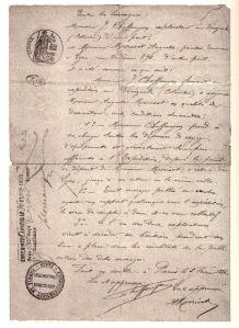 Le contrat entre Jean Chaffanjon et Auguste Morisot